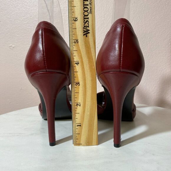 NINE WEST Burgundy Stap Ankle Tie Heels‎ - Picture 6 of 7